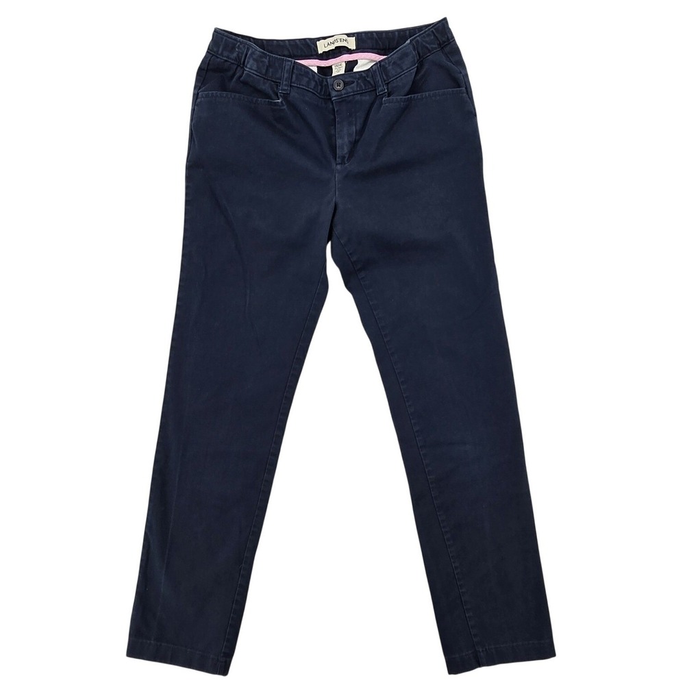 Lands' End Boys Navy Chino Pants Slim Classic Minimal Size 14